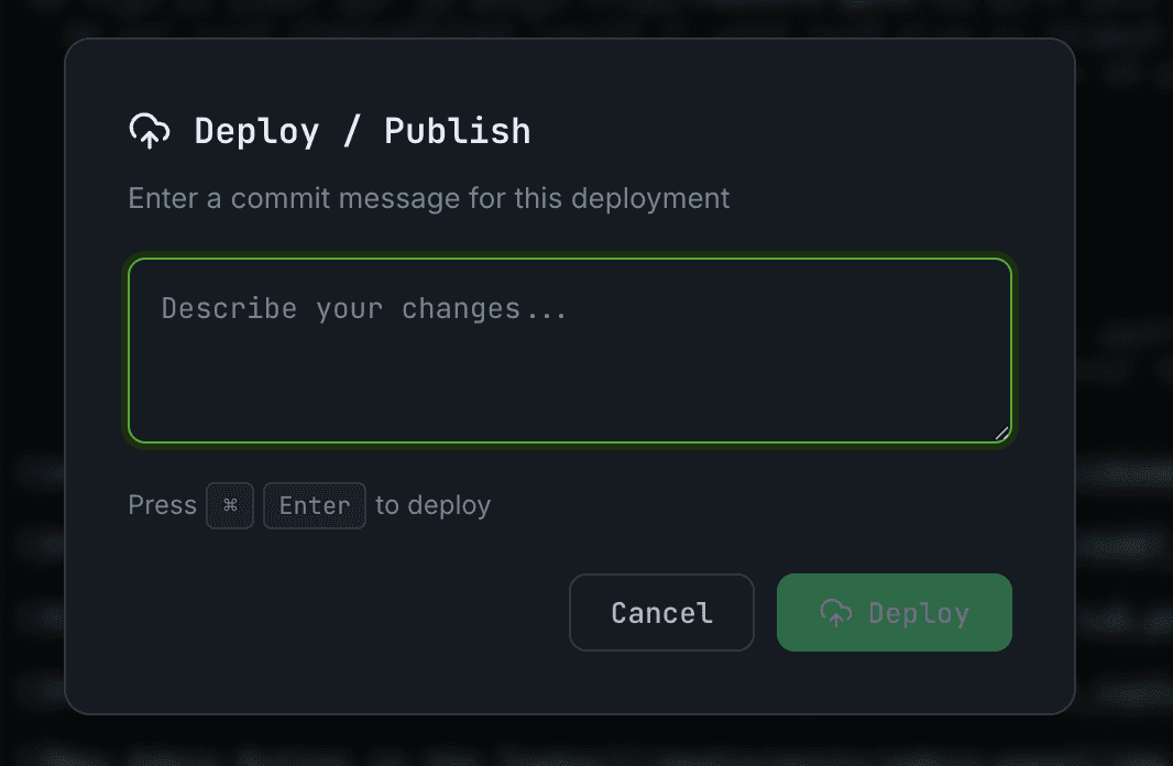 Deploy Window